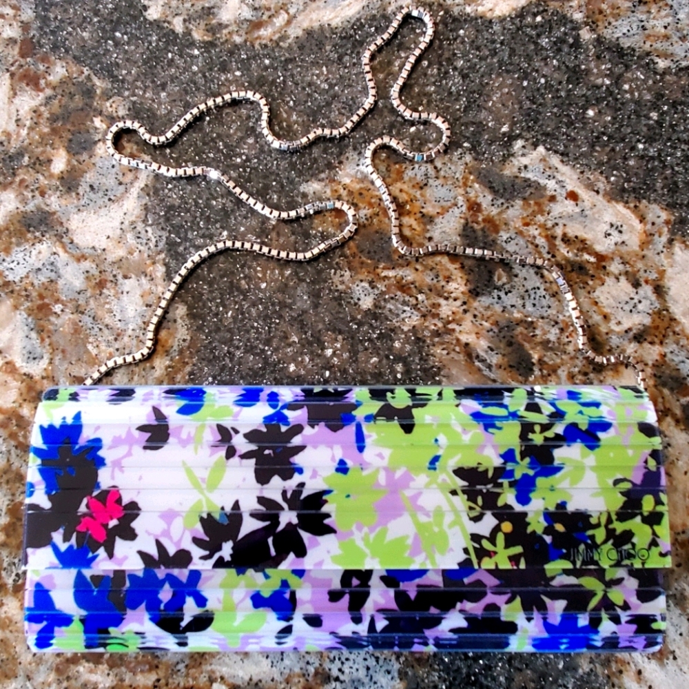 Jimmy Choo Floral Sweetie Acrylic Clutch
